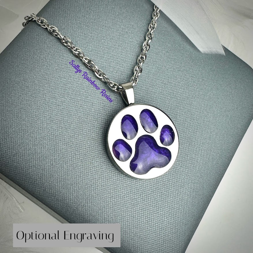 Titanium Round Paw Pendant