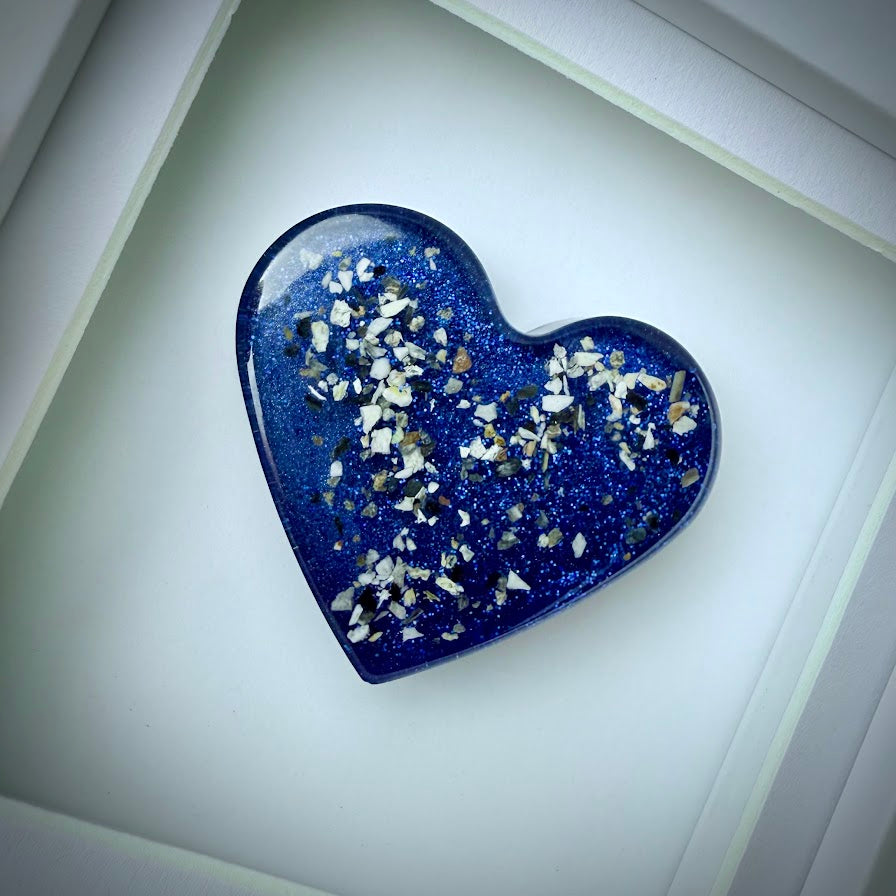 Framed Small Memorial Ashes/Hair Heart