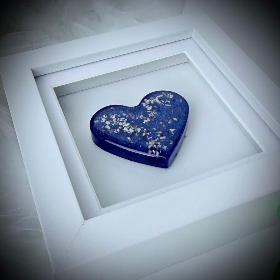 Framed Small Memorial Ashes/Hair Heart