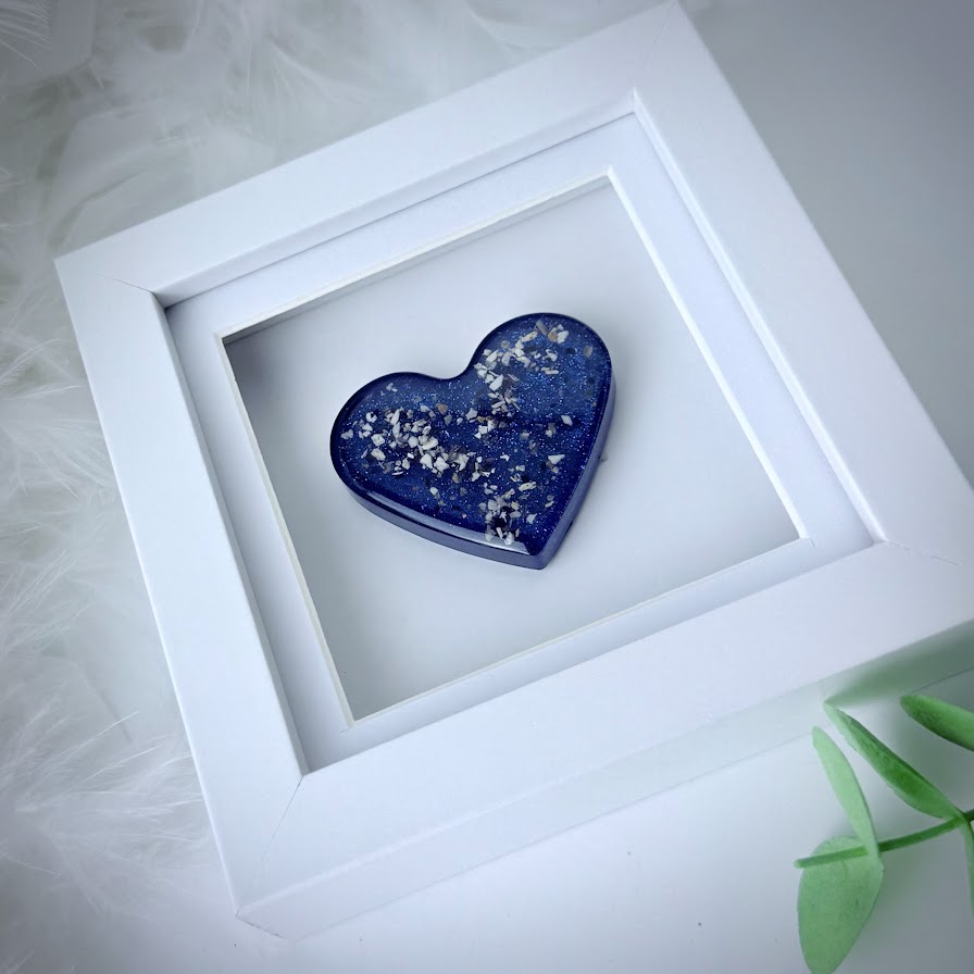 Framed Small Memorial Ashes/Hair Heart