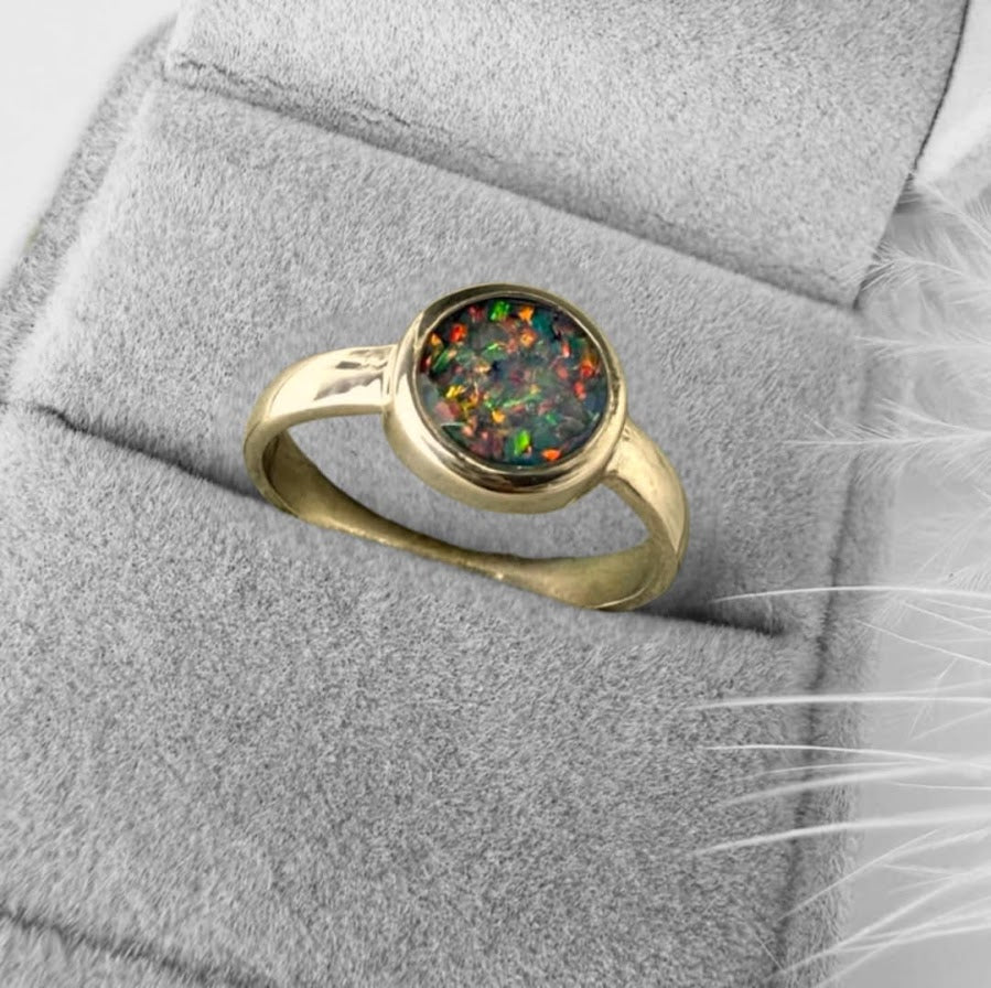9ct Yellow/White/Rose gold Luna Ring