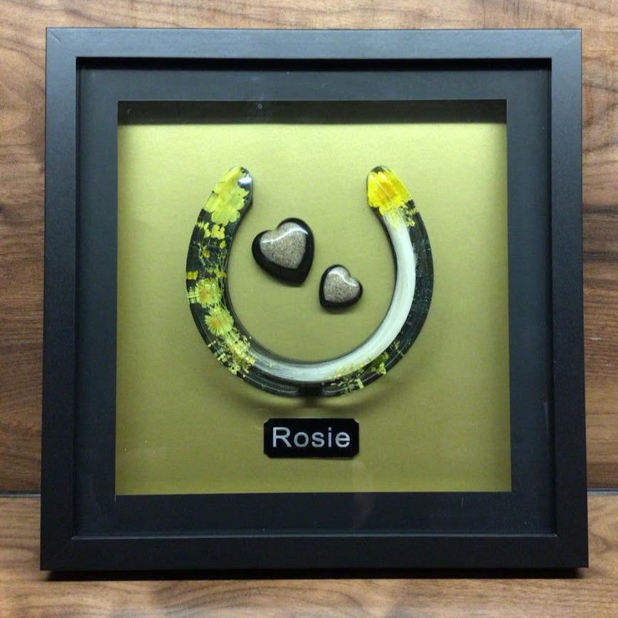 Framed Memorial Ashes / Hair Horseshoe