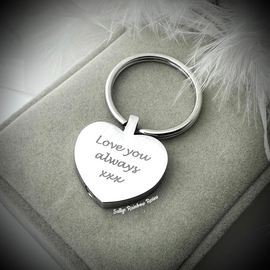 Self Fill Heart Urn Keyring