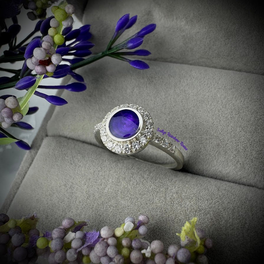 CZ Halo .925 Silver Ring