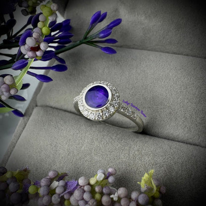 CZ Halo .925 Silver Ring
