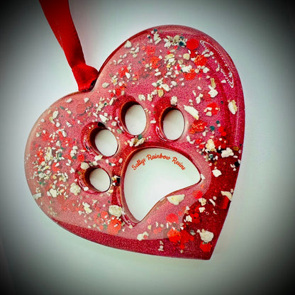 Heart Paw Memorial Decoration