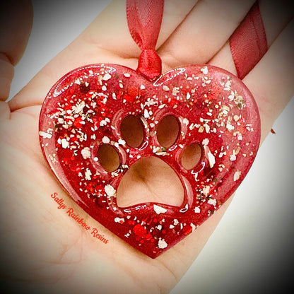Heart Paw Memorial Decoration