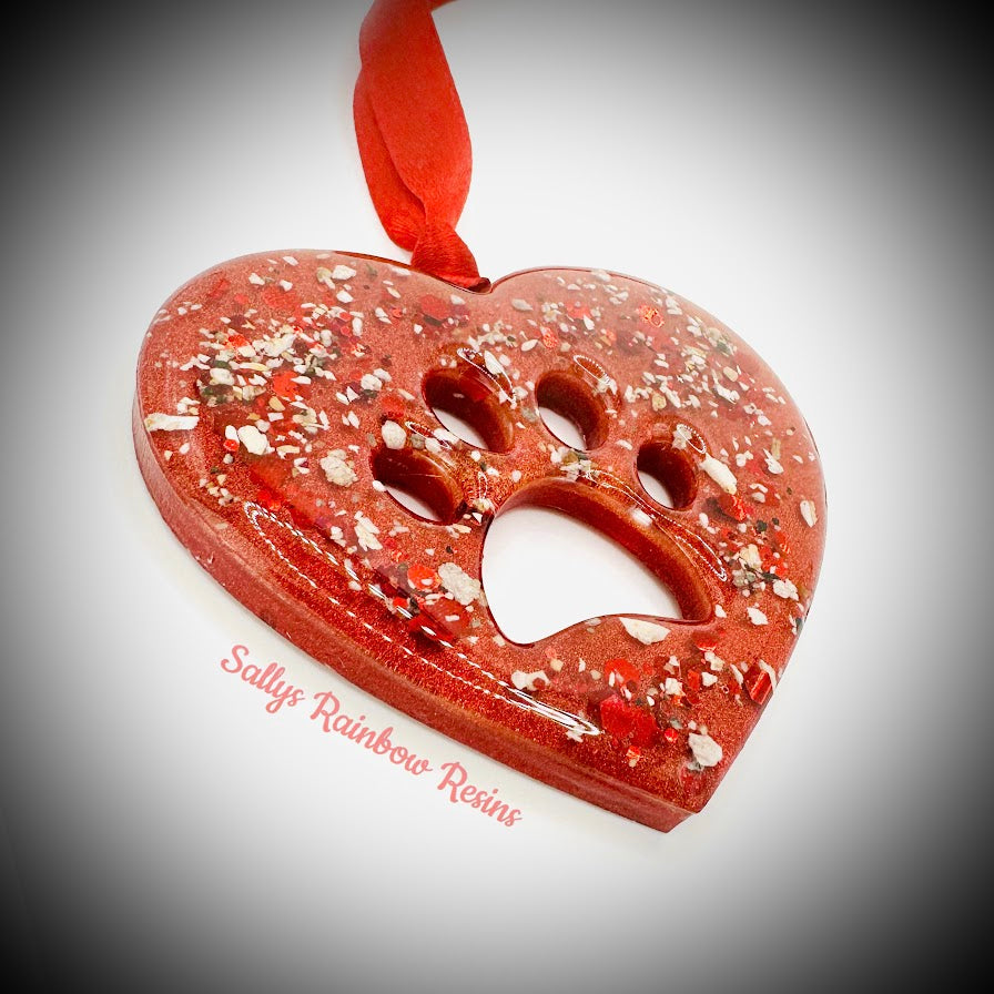 Heart Paw Memorial Decoration