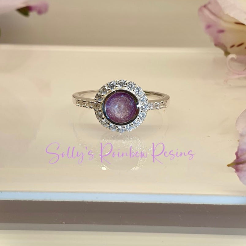 CZ Halo .925 Silver Ring