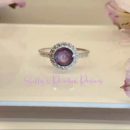 CZ Halo .925 Silver Ring