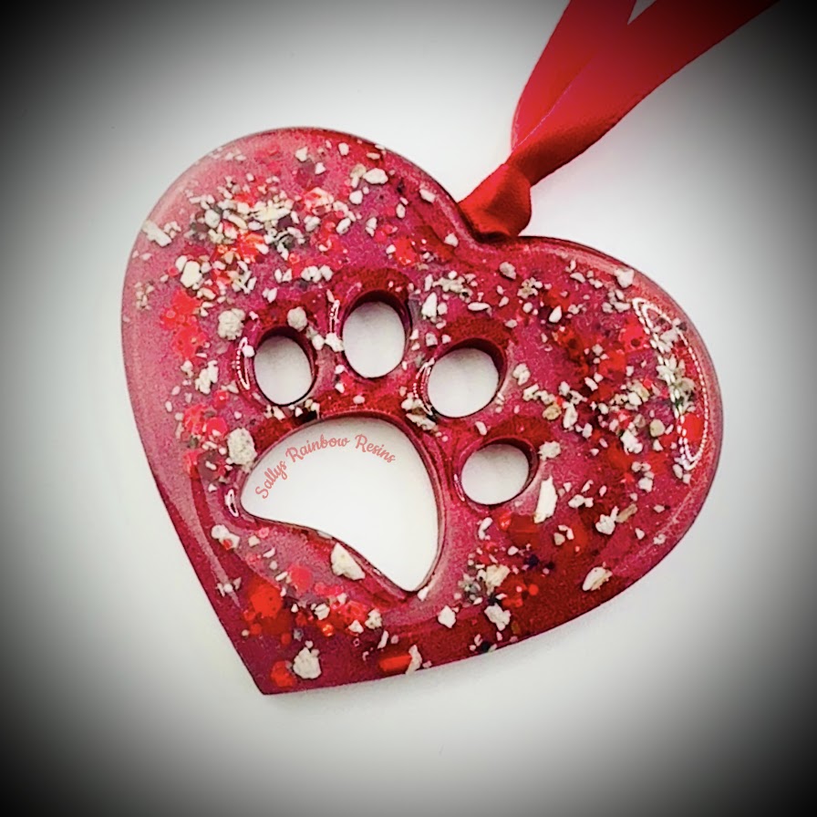 Heart Paw Memorial Decoration
