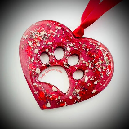 Heart Paw Memorial Decoration
