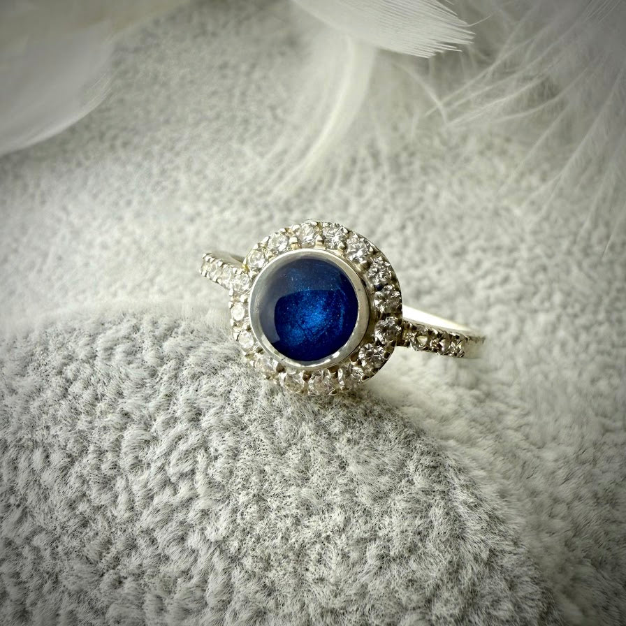 CZ Halo .925 Silver Ring