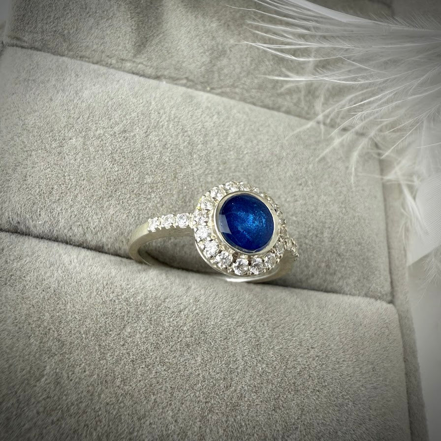CZ Halo .925 Silver Ring