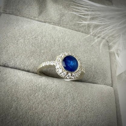 CZ Halo .925 Silver Ring