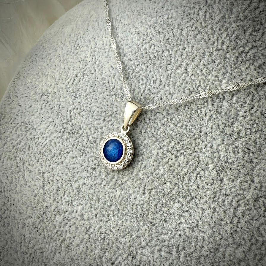 Petite CZ Round .925 Silver Pendant
