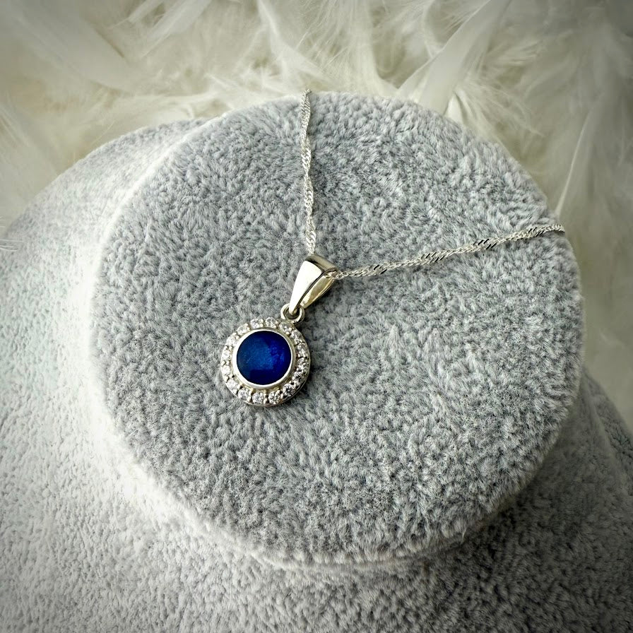Petite CZ Round .925 Silver Pendant