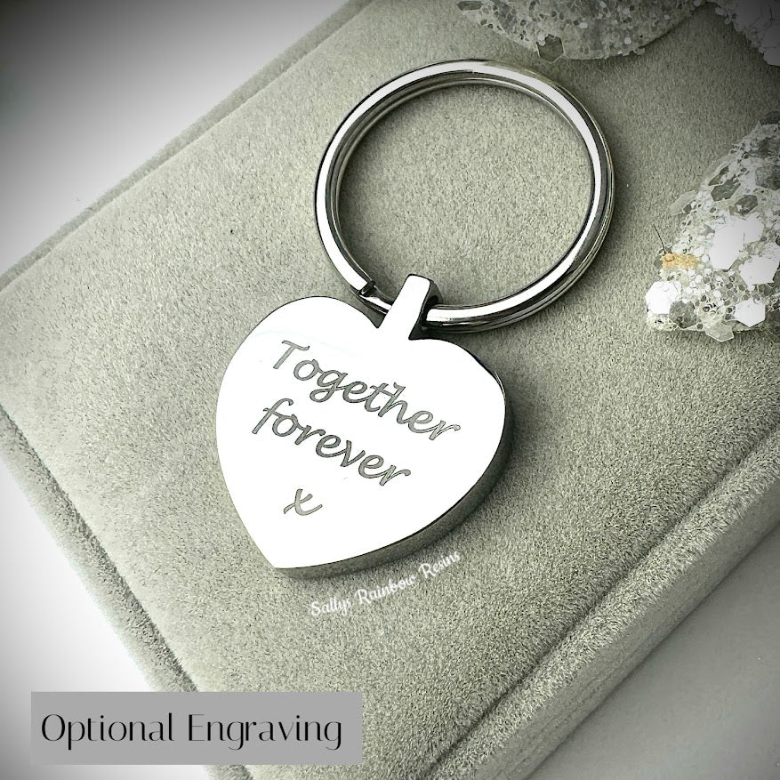 Self Fill Heart Urn Keyring
