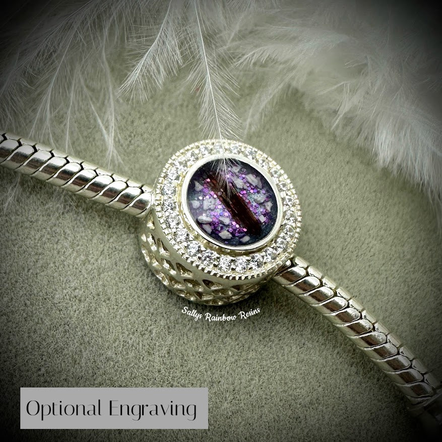 CZ Round .925 Silver Bracelet Charm