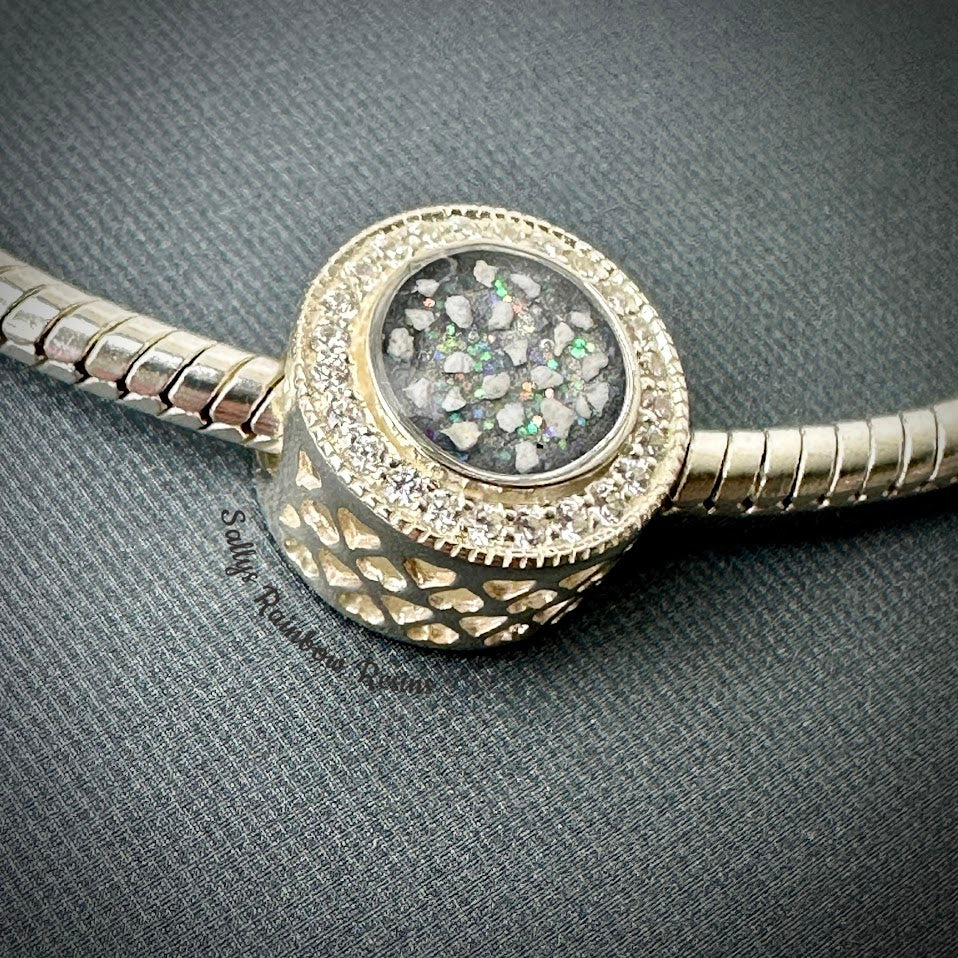 CZ Round .925 Silver Bracelet Charm