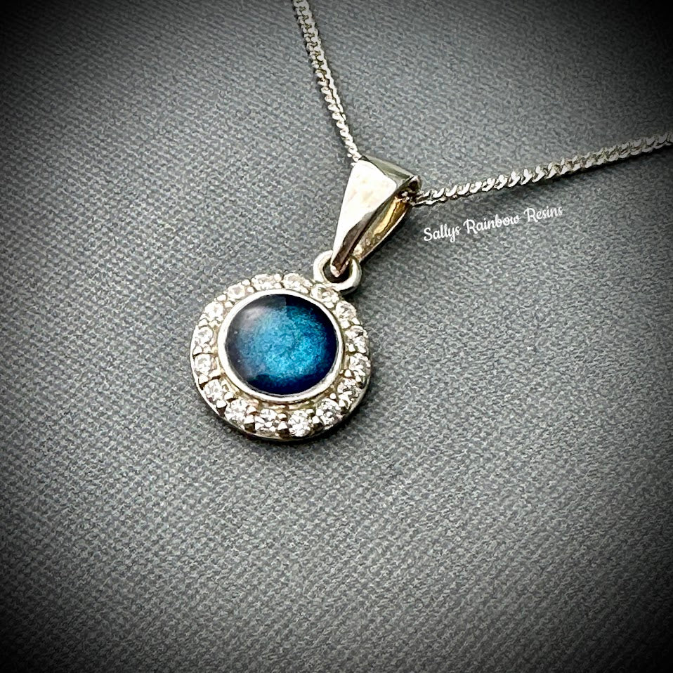 Petite CZ Round .925 Silver Pendant