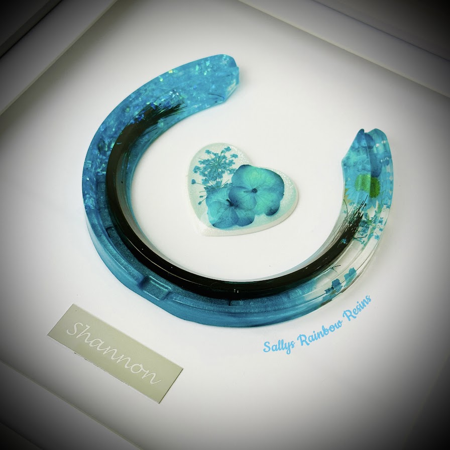 Framed Memorial Ashes / Hair Horseshoe