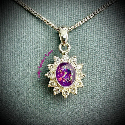 Petite CZ Flower .925 Silver Pendant