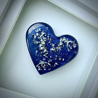 Framed Small Memorial Ashes/Hair Heart