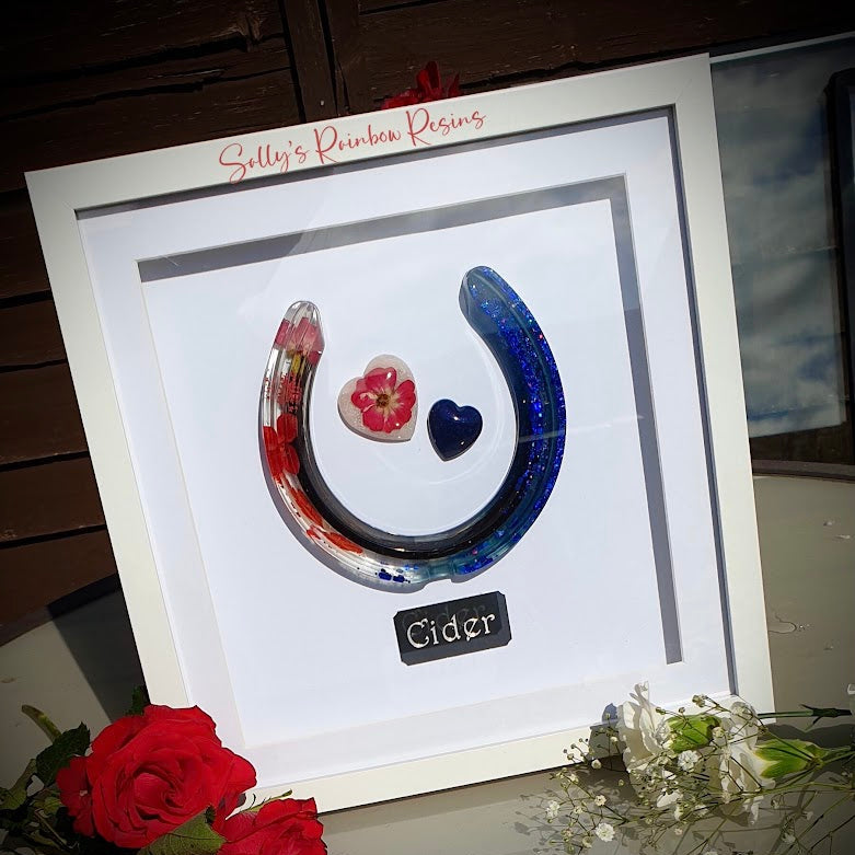 Framed Memorial Ashes / Hair Horseshoe