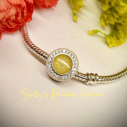 CZ Round .925 Silver Bracelet Charm