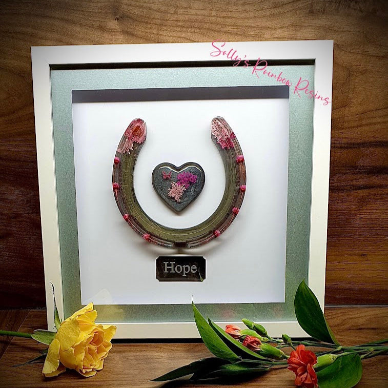 Framed Memorial Ashes / Hair Horseshoe