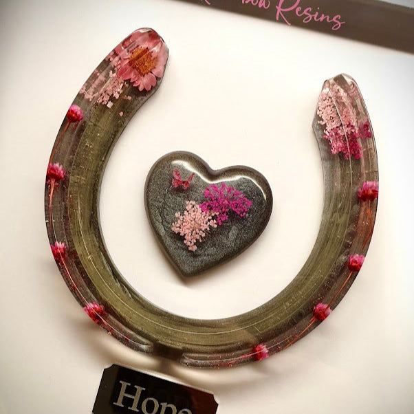 Framed Memorial Ashes / Hair Horseshoe