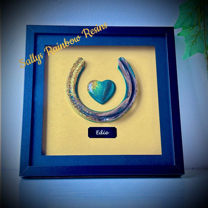 Framed Memorial Ashes / Hair Horseshoe