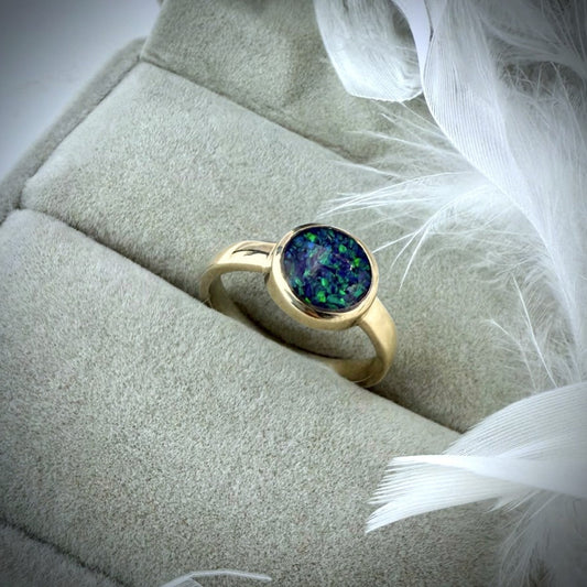 9ct Yellow/White/Rose gold Luna Ring